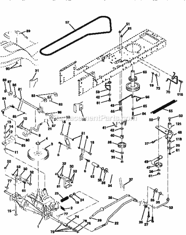 Page C Diagram and Parts List for 917258544  Craftsman Lawn Tractor