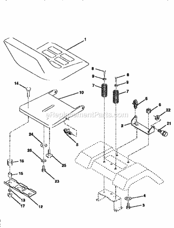 Page E Diagram and Parts List for 917258550  Craftsman Lawn Tractor