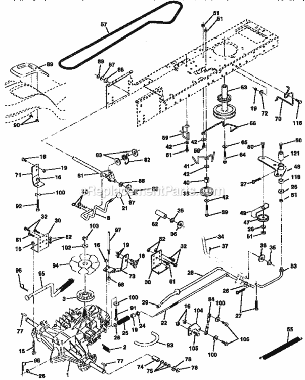Page C Diagram and Parts List for 917258551  Craftsman Lawn Tractor