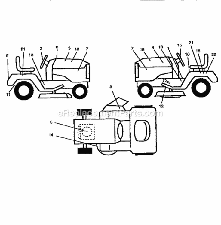 Page G Diagram and Parts List for 917258551  Craftsman Lawn Tractor