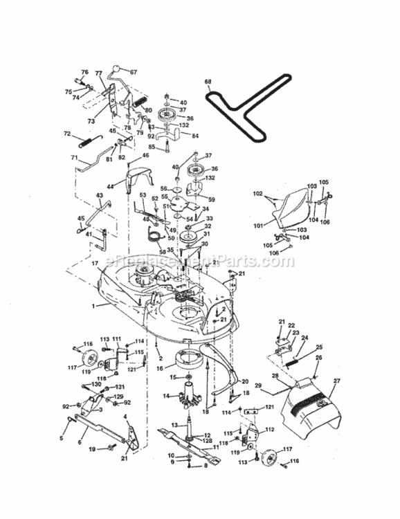 Page J Diagram and Parts List for 917258552  Craftsman Lawn Tractor