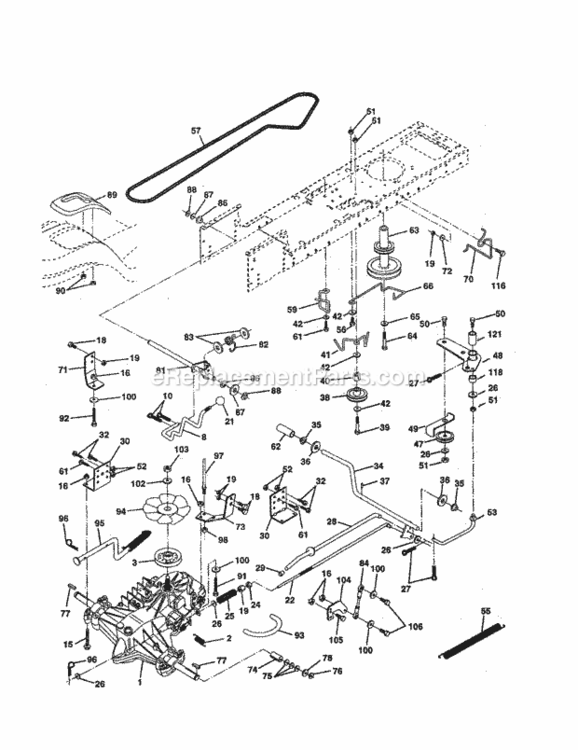 Page C Diagram and Parts List for 917258552  Craftsman Lawn Tractor
