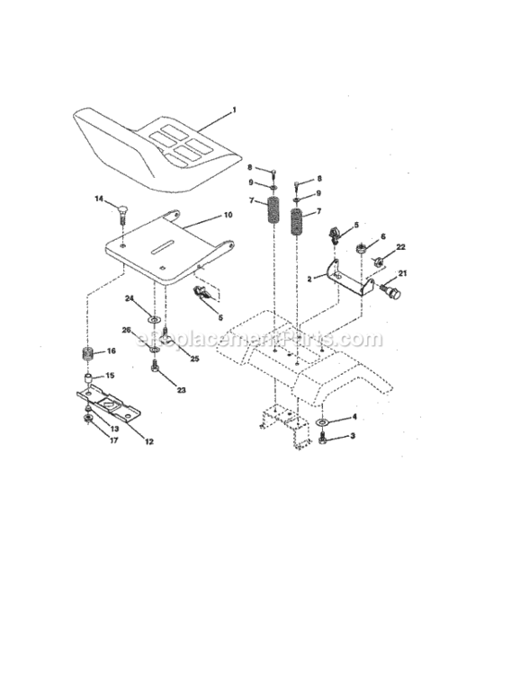Page E Diagram and Parts List for 917258552  Craftsman Lawn Tractor
