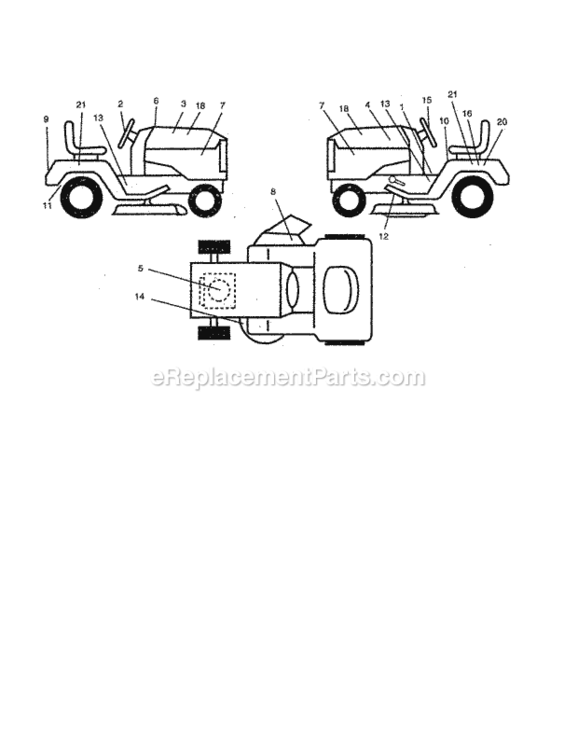 Page F Diagram and Parts List for 917258552  Craftsman Lawn Tractor