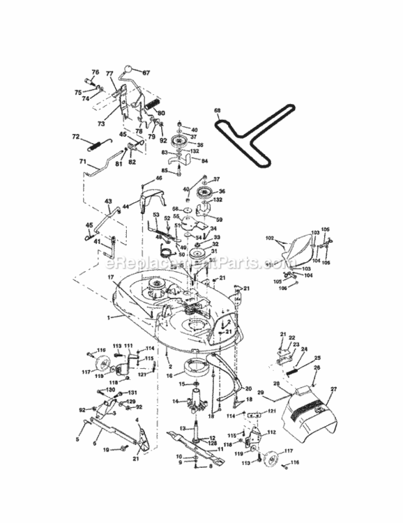 Page J Diagram and Parts List for 917258554  Craftsman Lawn Tractor