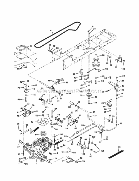 Page C Diagram and Parts List for 917258554  Craftsman Lawn Tractor