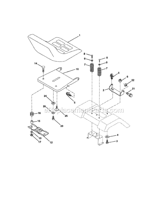 Page E Diagram and Parts List for 917258554  Craftsman Lawn Tractor
