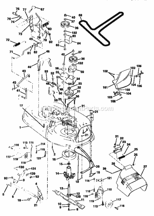 Page J Diagram and Parts List for 917258555  Craftsman Lawn Tractor