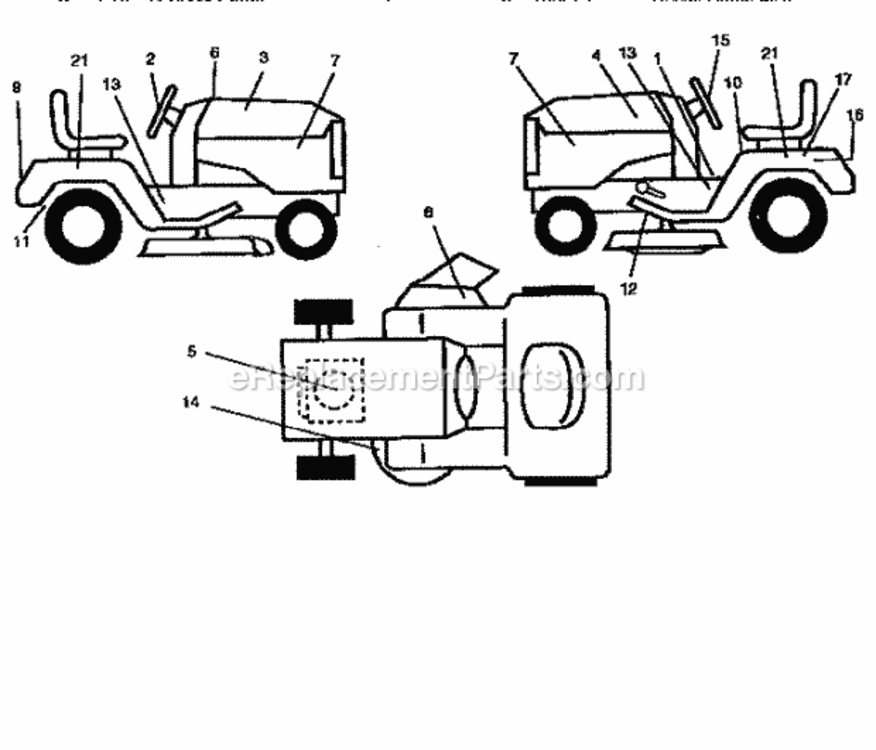 Page F Diagram and Parts List for 917258555  Craftsman Lawn Tractor