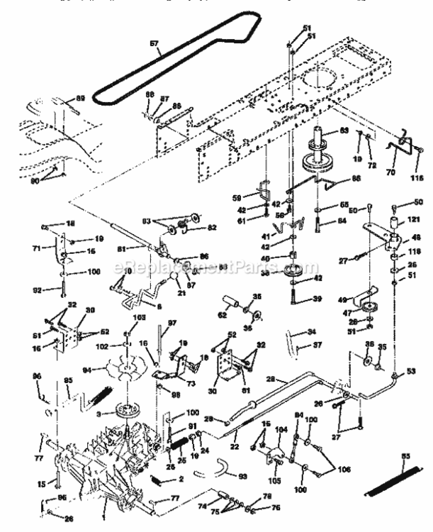 Page C Diagram and Parts List for 917258557  Craftsman Lawn Tractor
