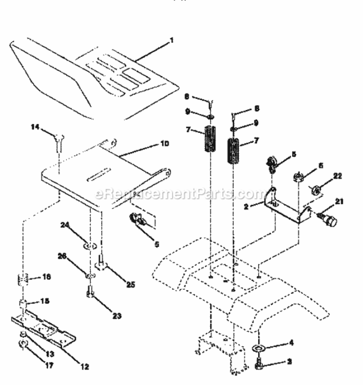 Page E Diagram and Parts List for 917258557  Craftsman Lawn Tractor