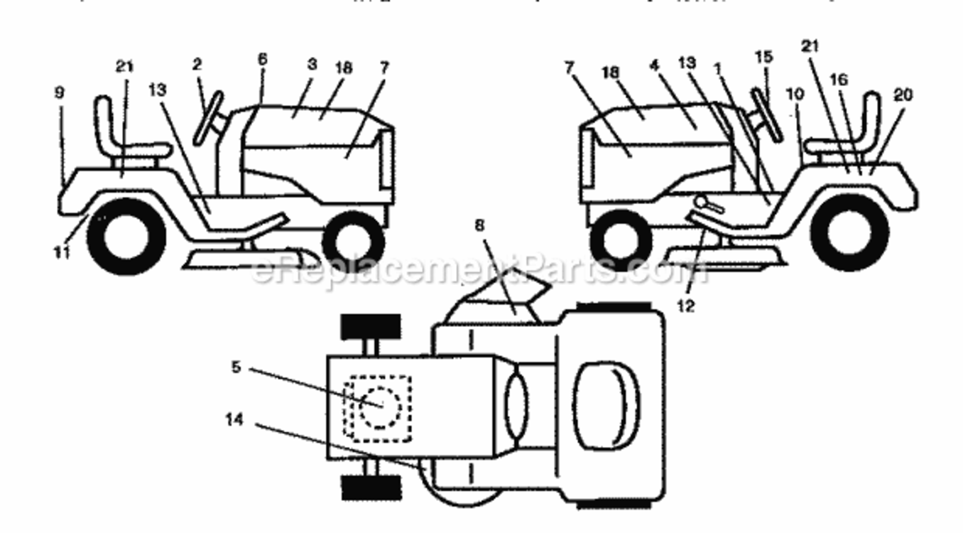 Page F Diagram and Parts List for 917258557  Craftsman Lawn Tractor