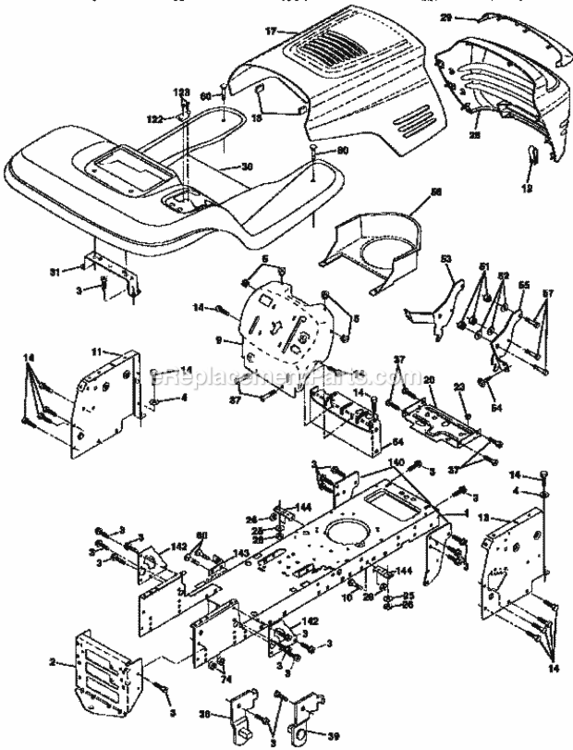 Page B Diagram and Parts List for 917258560  Craftsman Lawn Tractor