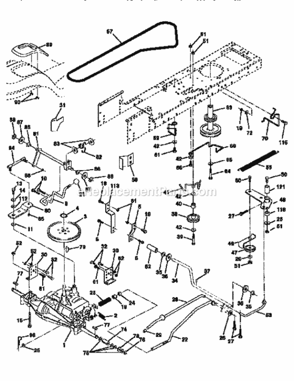 Page C Diagram and Parts List for 917258560  Craftsman Lawn Tractor