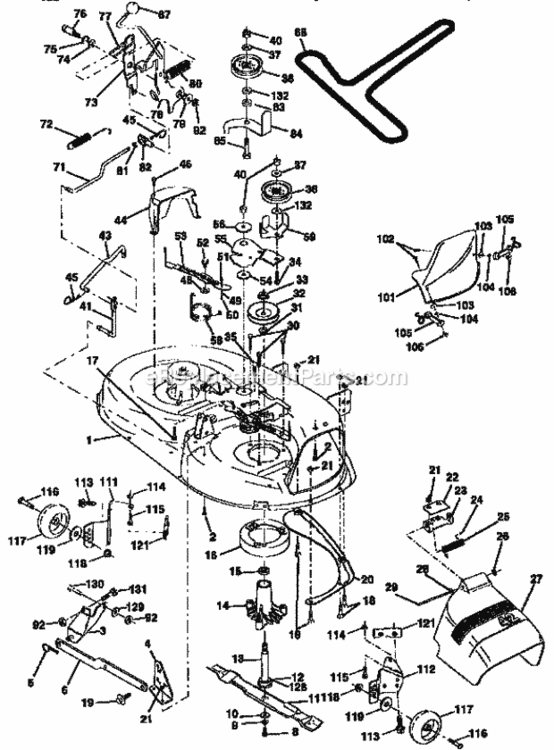 Page G Diagram and Parts List for 917258560  Craftsman Lawn Tractor