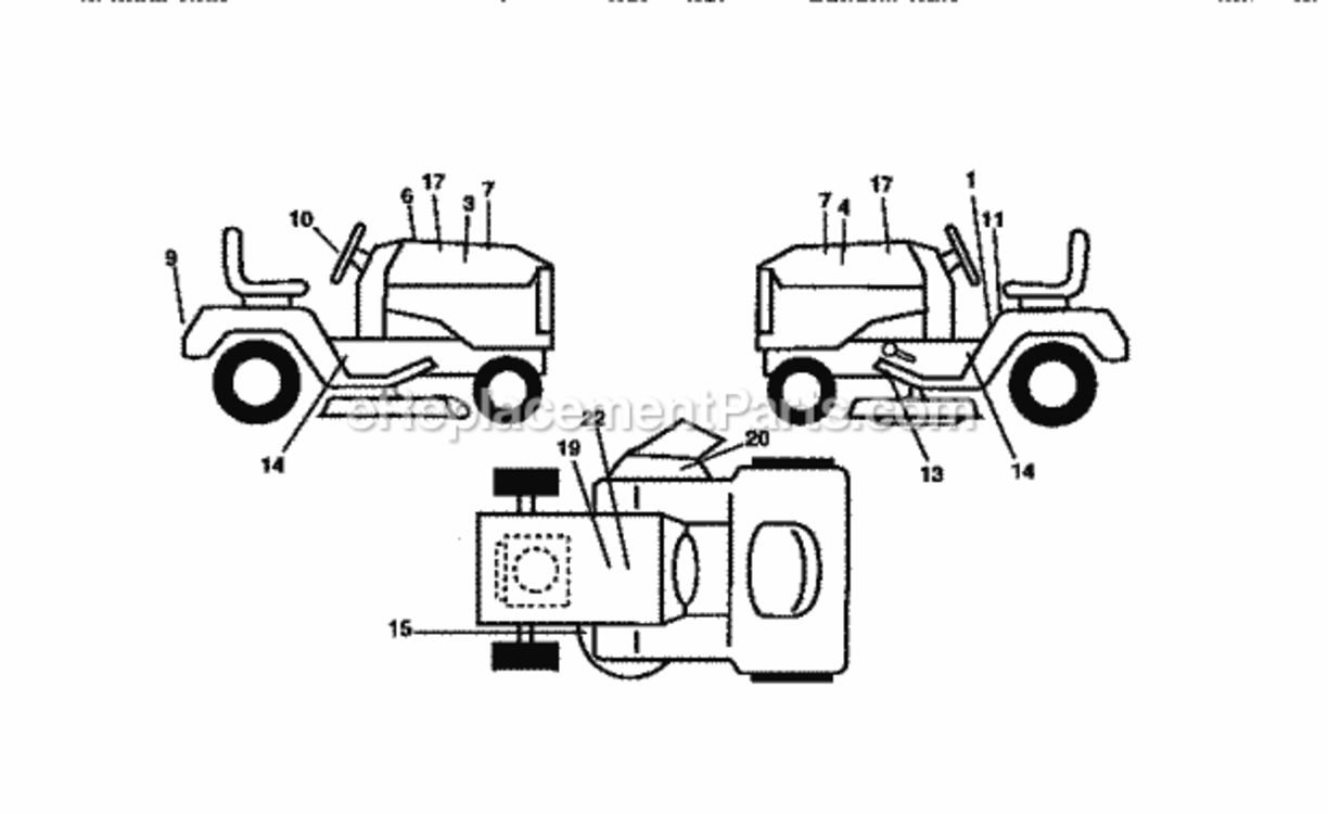 Page J Diagram and Parts List for 917258561  Craftsman Lawn Tractor