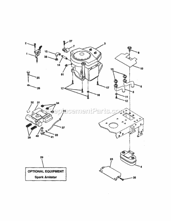 Page E Diagram and Parts List for 917258562  Craftsman Lawn Tractor