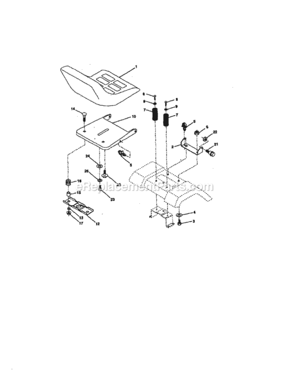 Page H Diagram and Parts List for 917258562  Craftsman Lawn Tractor