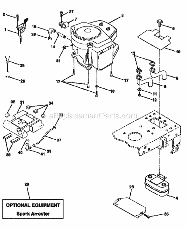 Page E Diagram and Parts List for 917258563  Craftsman Lawn Tractor