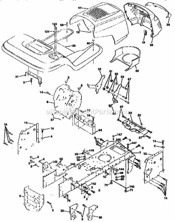 Page B Diagram and Parts List for 917258564  Craftsman Lawn Tractor