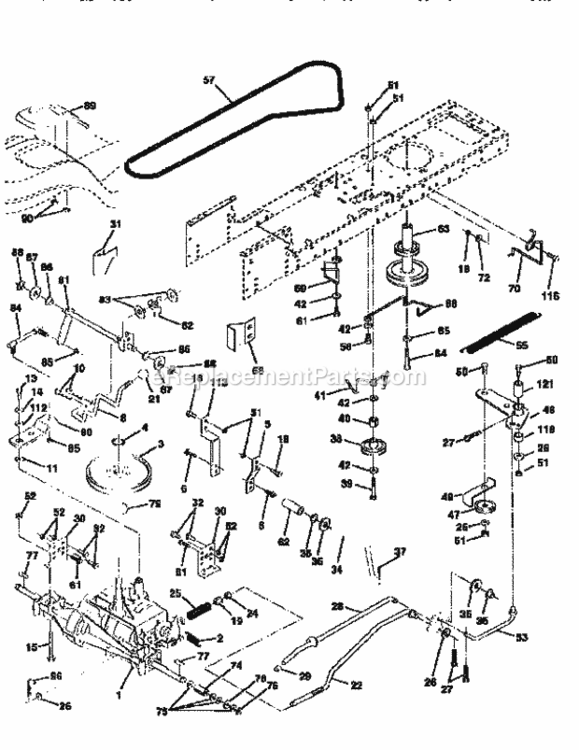 Page C Diagram and Parts List for 917258564  Craftsman Lawn Tractor