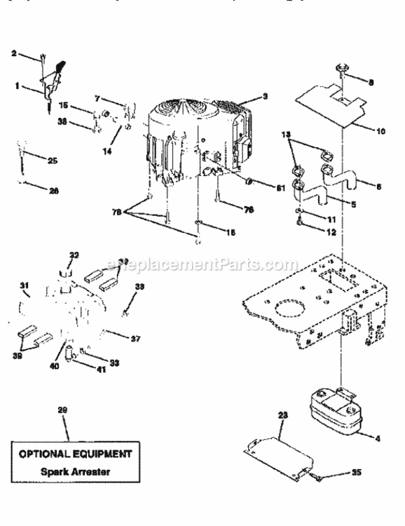 Page E Diagram and Parts List for 917258564  Craftsman Lawn Tractor