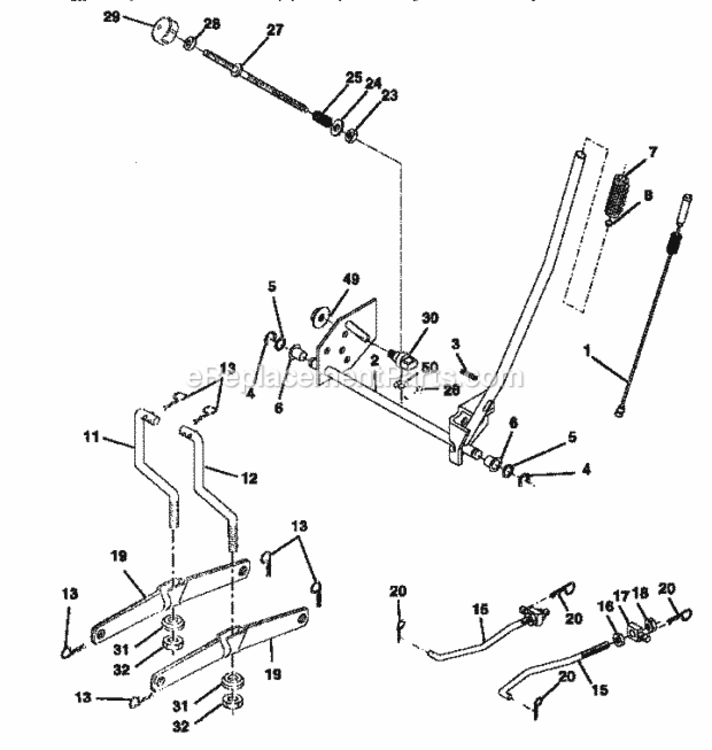 Page F Diagram and Parts List for 917258565  Craftsman Lawn Tractor