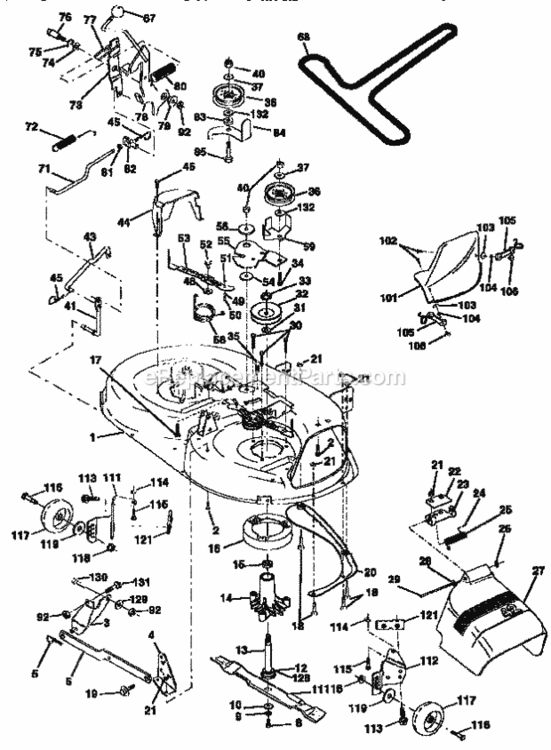 Page G Diagram and Parts List for 917258565  Craftsman Lawn Tractor