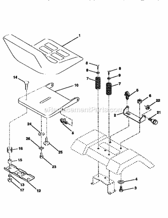 Page H Diagram and Parts List for 917258565  Craftsman Lawn Tractor