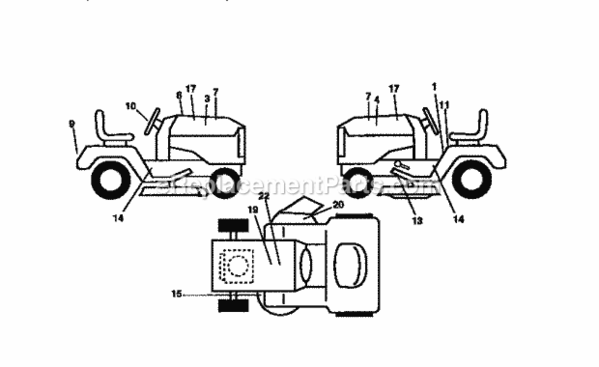 Page I Diagram and Parts List for 917258565  Craftsman Lawn Tractor