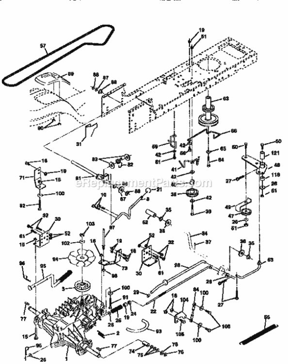 Page C Diagram and Parts List for 917258570  Craftsman Lawn Tractor