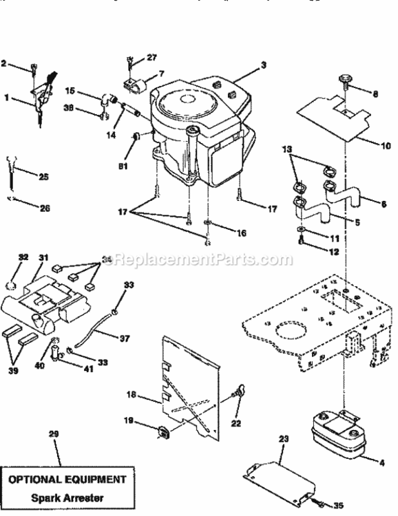 Page E Diagram and Parts List for 917258570  Craftsman Lawn Tractor