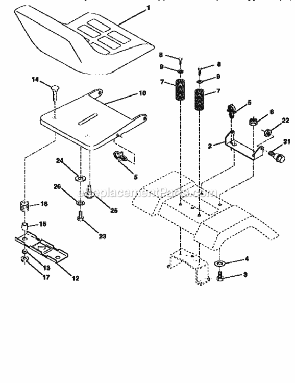 Page H Diagram and Parts List for 917258570  Craftsman Lawn Tractor