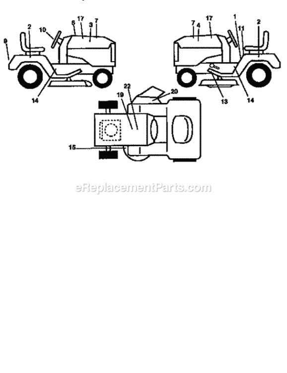 Page I Diagram and Parts List for 917258570  Craftsman Lawn Tractor