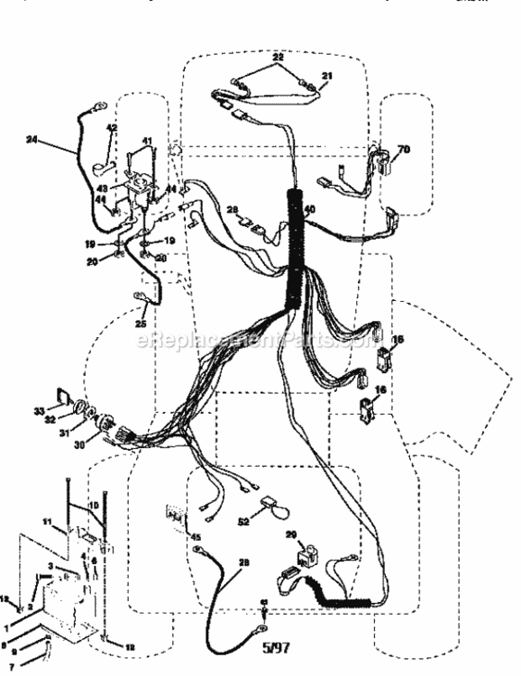 Page A Diagram and Parts List for 917258572  Craftsman Lawn Tractor