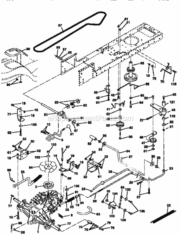 Page C Diagram and Parts List for 917258572  Craftsman Lawn Tractor