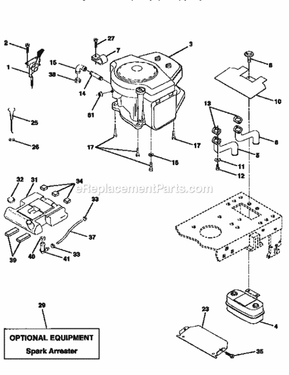 Page E Diagram and Parts List for 917258572  Craftsman Lawn Tractor
