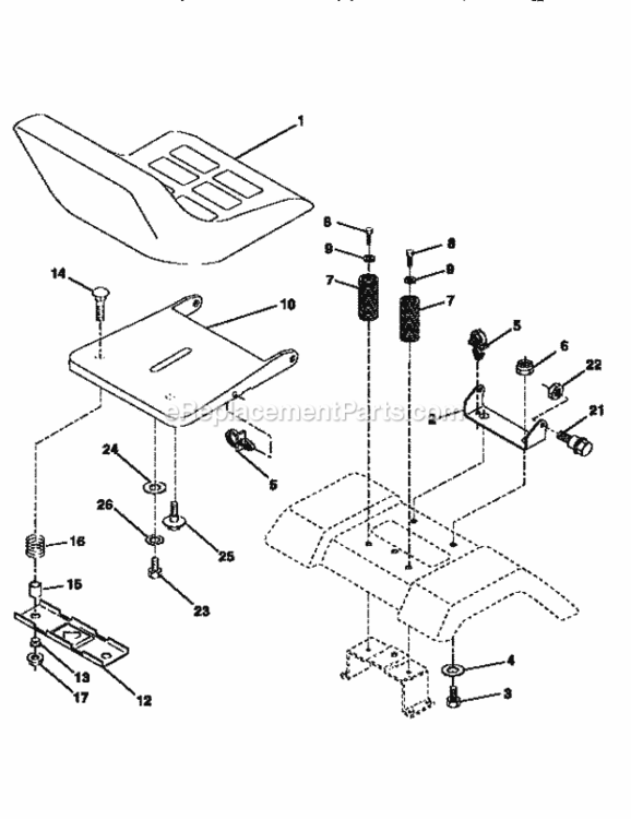 Page H Diagram and Parts List for 917258572  Craftsman Lawn Tractor