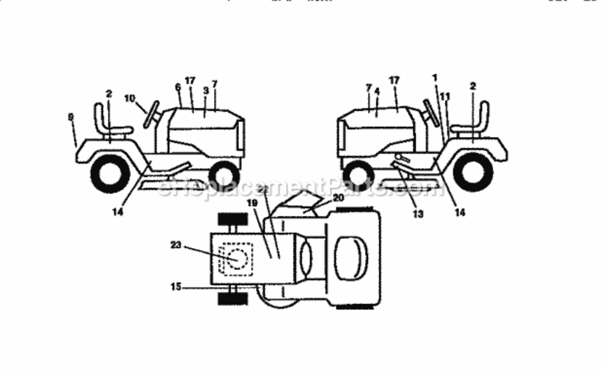 Page I Diagram and Parts List for 917258572  Craftsman Lawn Tractor