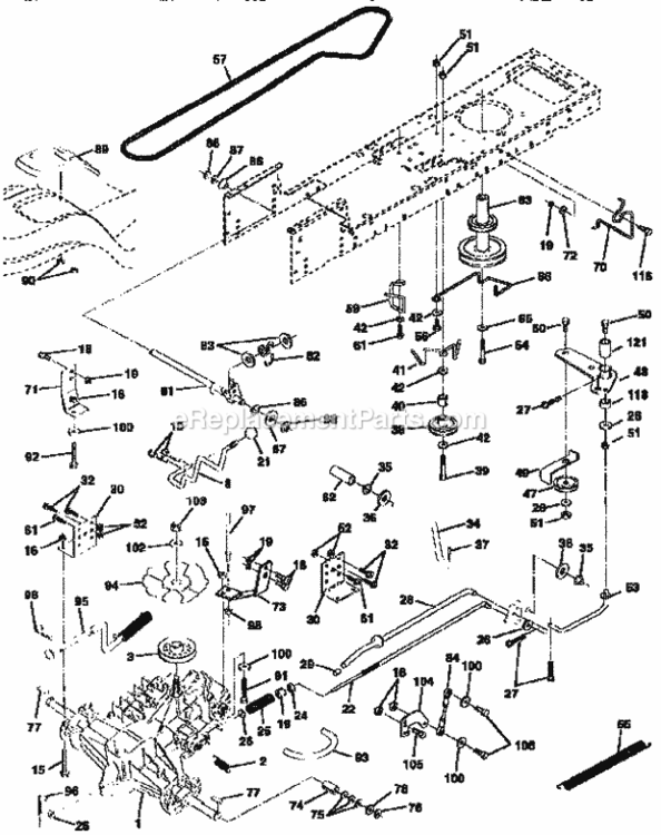 Page C Diagram and Parts List for 917258573  Craftsman Lawn Tractor