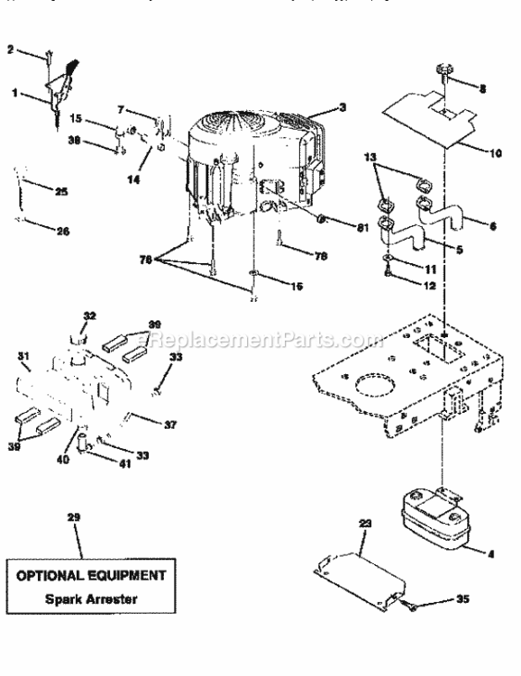 Page E Diagram and Parts List for 917258573  Craftsman Lawn Tractor