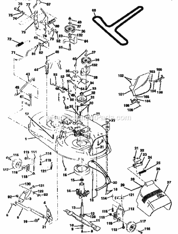 Page G Diagram and Parts List for 917258573  Craftsman Lawn Tractor