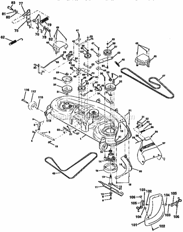Page J Diagram and Parts List for 917258580  Craftsman Lawn Tractor