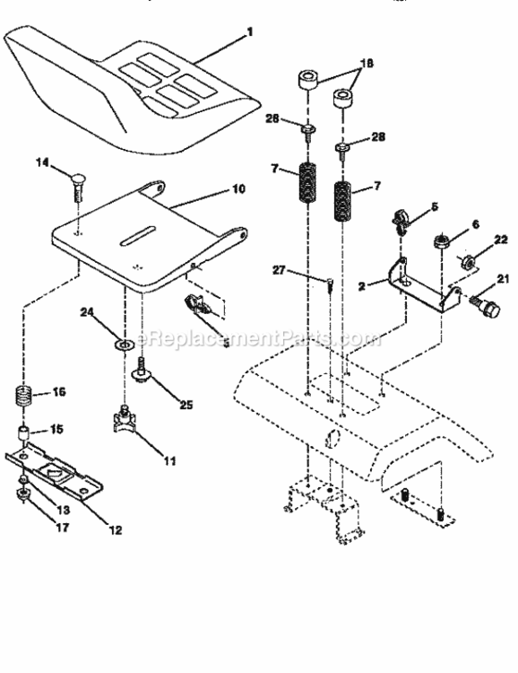 Page F Diagram and Parts List for 917258580  Craftsman Lawn Tractor