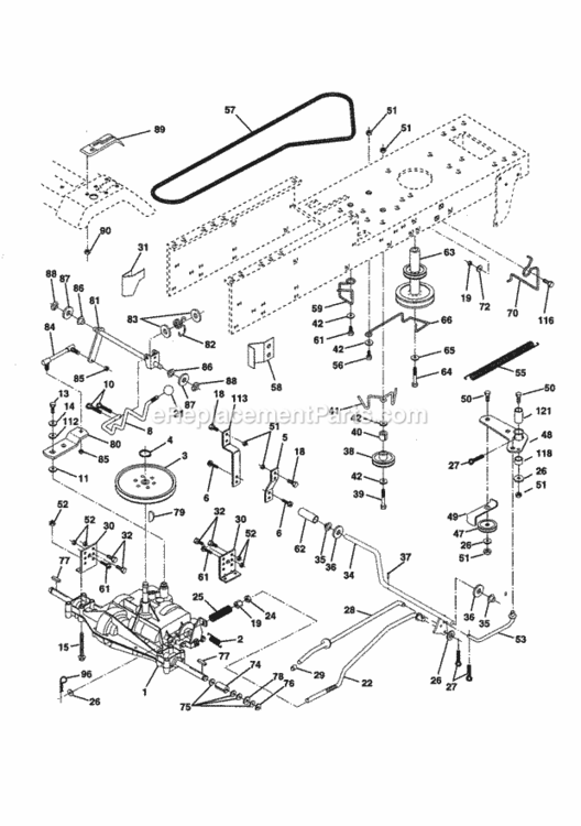Page C Diagram and Parts List for 917258581  Craftsman Lawn Tractor