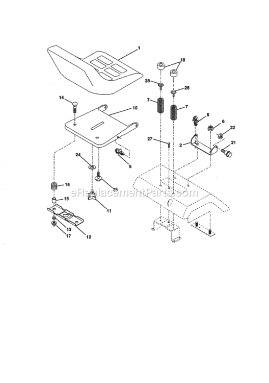 Page F Diagram and Parts List for 917258581  Craftsman Lawn Tractor