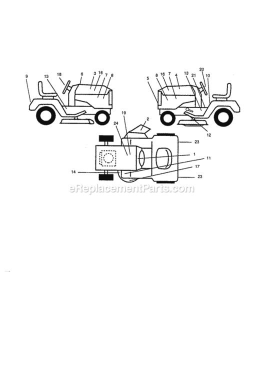 Page G Diagram and Parts List for 917258581  Craftsman Lawn Tractor