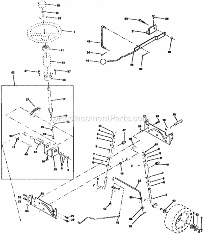 Page D Diagram and Parts List for 917258590  Craftsman Lawn Tractor