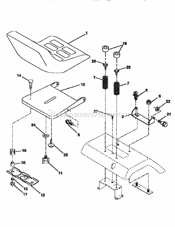 Page E Diagram and Parts List for 917258590  Craftsman Lawn Tractor