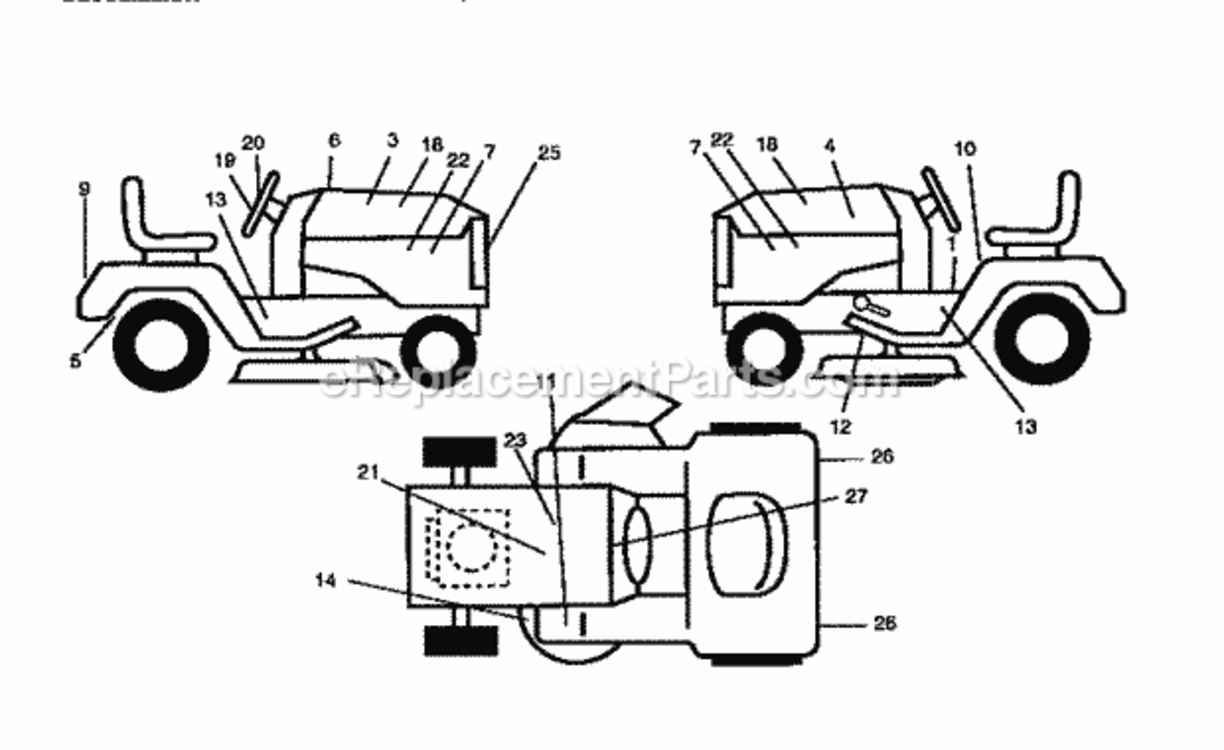 Page G Diagram and Parts List for 917258590  Craftsman Lawn Tractor